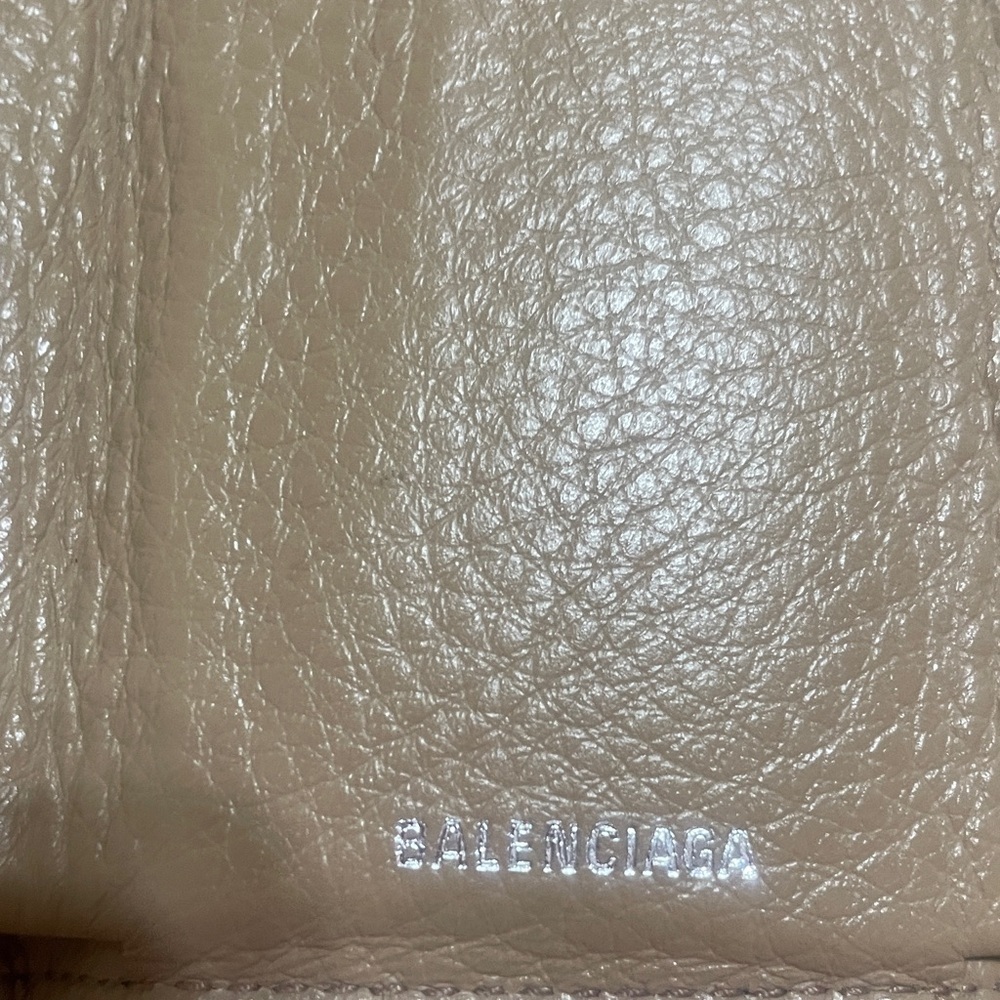Balenciaga Beige Leather Mini Compact Wallet - Picture 12 of 14